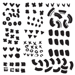 Fototapeta premium Vector abstract hand drawn black and white inkmarks 