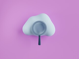 cloud searching 3d render icon