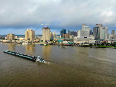 Barge on the Mississippi River