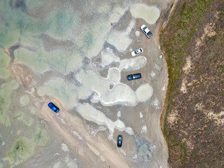 South Padre Island, Texas. Straight down.