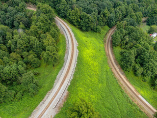 Fototapeta na wymiar Train tracks through the North Carolina mountains, Cherokee, NC 4