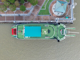 New Orleans, Louisiana. Overhead riverboat view. 