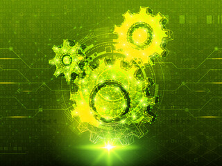 2d illustration Abstract futuristic electronic circuit technology background