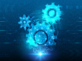 2d illustration Abstract futuristic electronic circuit technology background