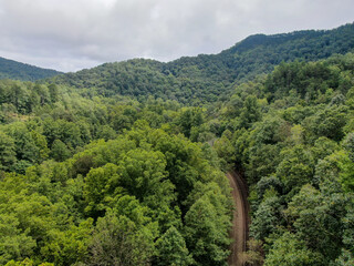 Train Tracks through the mountains, Cherokee, North Carolina