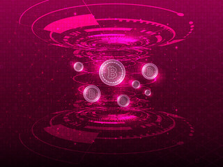 2d illustration Abstract futuristic electronic circuit technology background