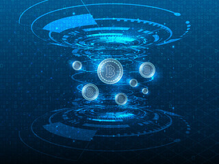 2d illustration Abstract futuristic electronic circuit technology background