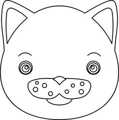 Illustration in Black Lines | animal head illustration