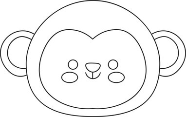 Illustration in Black Lines | animal head illustration