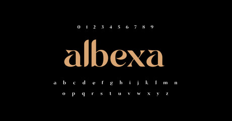 Elegant alphabet letters font and number. Typography luxury classic lettering serif fonts decorative for logo wedding vintage retro concept. vector illustration