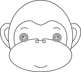 Illustration in Black Lines | animal head illustration