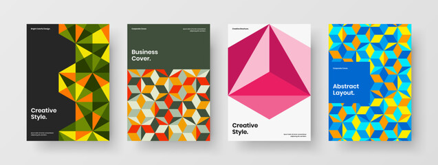 Fototapeta premium Simple banner vector design concept collection. Original geometric shapes company identity layout set.