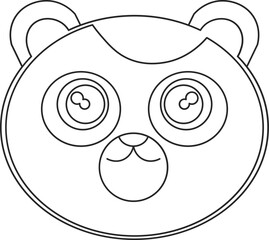Illustration in Black Lines | animal head illustration