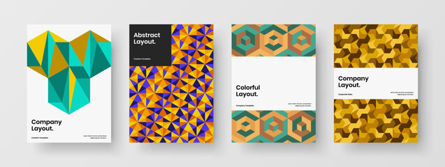Fototapeta premium Original flyer vector design illustration composition. Premium geometric pattern corporate brochure concept collection.