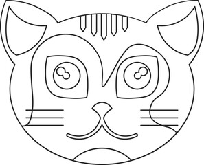 Illustration in Black Lines | animal head illustration
