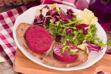 Beetroot veggie burger.