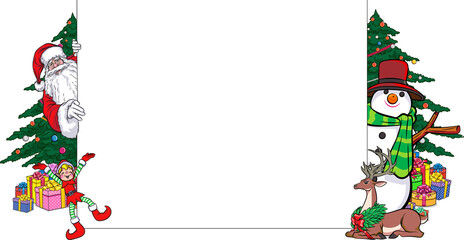 merry christmas and Happy New Year Santa Claus,Santa woman present and showing actions