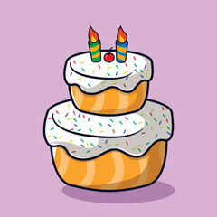 birthday cake with candle