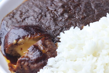 チーズハンバーグカレー 斜め