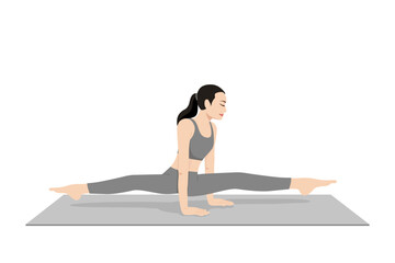 Fototapeta premium Straddle Lift Pose, Hasta Upavistha Konasana