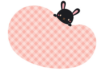 かわいいうさぎのビーンズフレーム04/ギンガムチェック