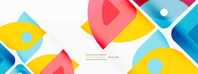 Lines, squares, circles and triangles. Geometric abstract background for wallpaper, banner, background, presentation or landing page