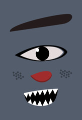 Obraz premium evil laughing face phone wallpaper.