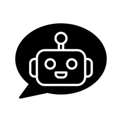 Chatbot icon. Line vector color editable