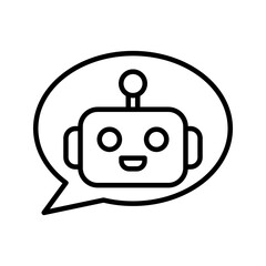Obraz premium Chatbot icon. Line vector color editable