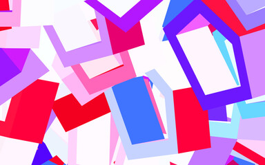 Light Blue, Red vector background with set of hexagons.