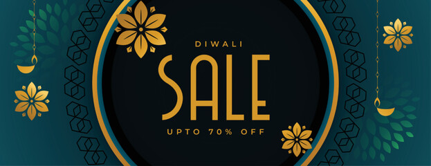 elegant happy diwali sale banner in indian style