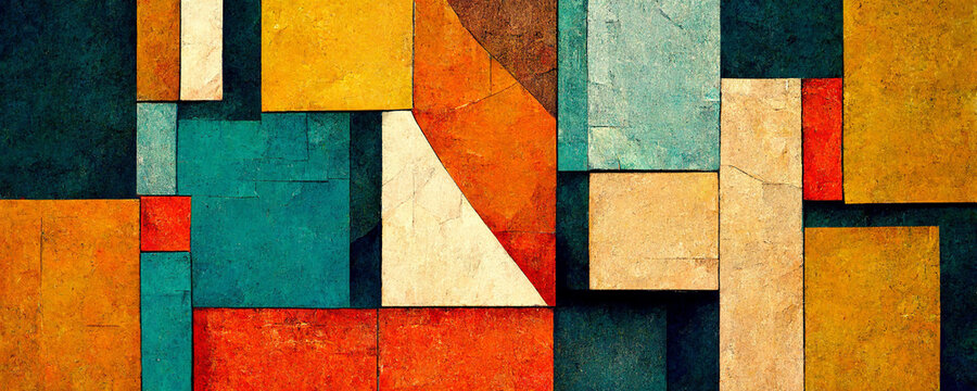 Colorful tiles as panorama texture background