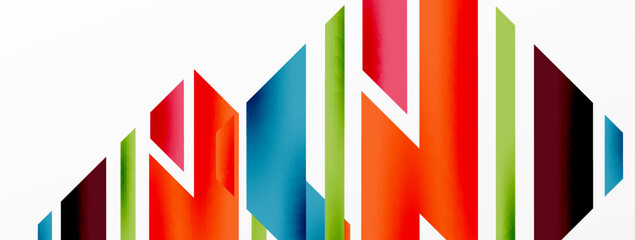 Minimal geometric abstract background. Dynamic 3d lines composition. Trendy techno business template for wallpaper, banner, background or landing