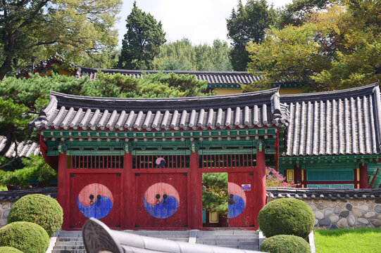 Traditional Architecture of Local Confucian School in Cheongju, South Korea.