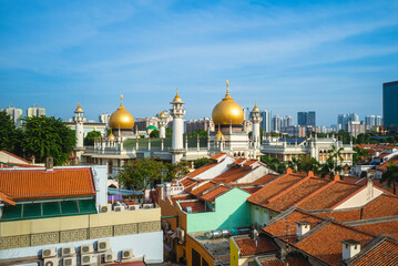 arab street and sultan masjid, aka Sultan Mosque, in singapore