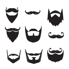 Fototapeta na wymiar hand drawn doodle mustache beard illustration vector collection