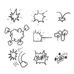 Obraz premium hand drawn doodle bump impact explosion illustration vector