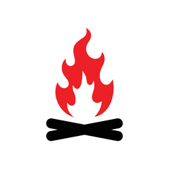 Fire icon. Simple flat design Concept.