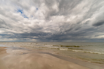 Jantar, Baltic Sea, beach, sea, sunset over the sea
