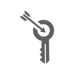 Key wording, target, key, keys, keyword icon. Gray vector graphics.