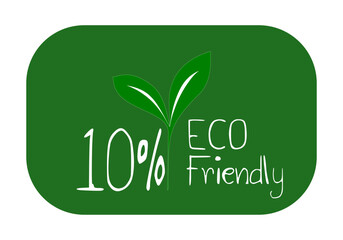 Eco friendly stamp icons Vector illustration with Green organic plant leaf. Eco friendly green leaf label sticker. 2d vector illustration.