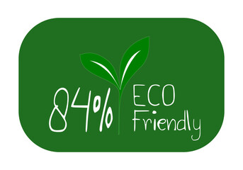 Eco friendly stamp icons Vector illustration with Green organic plant leaf. Eco friendly green leaf label sticker. 2d vector illustration.