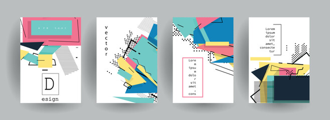 Minimal Vector covers design. Cool halftone gradients. Future Poster template.