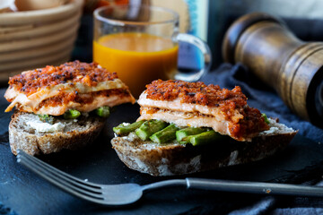 Homemade delicious breakfast toast