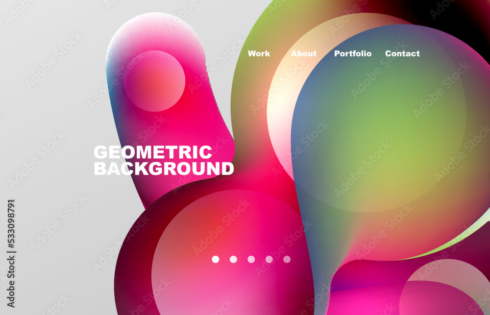 Fototapete Abstract liquid background for your landing page design. Web page for website or mobile app wallpaper