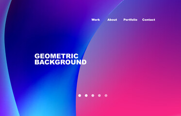 Landing page abstract liquid background. Flowing shapes, round design and circle. Web page for website or mobile app wallpaper