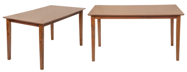 Wooden dining table. Isolated on a white background. Interior element