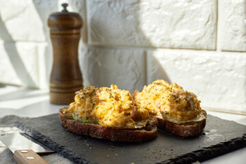 Homemade delicious breakfast toast
