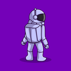 Vector illustration of astronaut character facing backwards