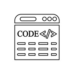 Software, code, coding, development, html line icon. Outline vector.